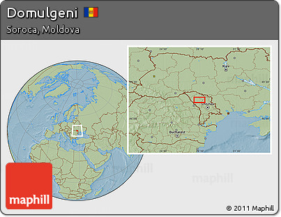 Savanna Style Location Map of Domulgeni, hill shading