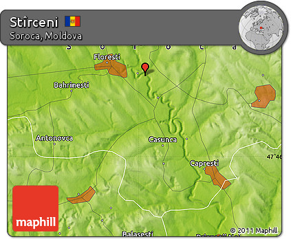 Physical Map of Stîrceni