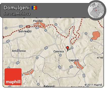 Shaded Relief Map of Domulgeni