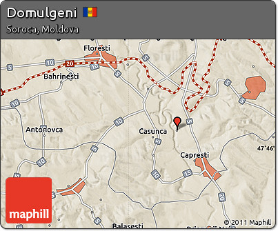 Shaded Relief Map of Domulgeni