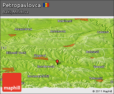 Physical Panoramic Map of Petropavlovca
