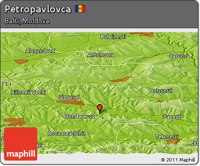 Physical Panoramic Map of Petropavlovca