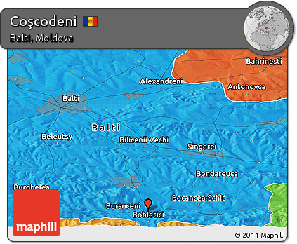 Political Panoramic Map of Coşcodeni