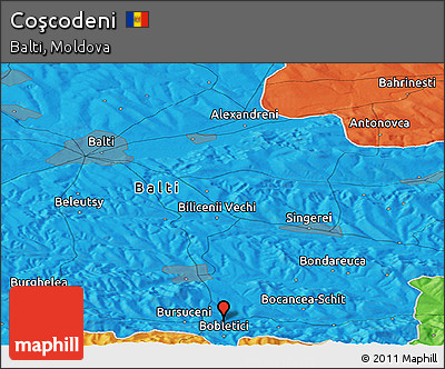 Political Panoramic Map of Coşcodeni