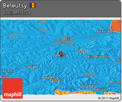 Political Panoramic Map of Beleutsy
