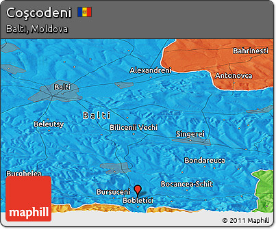 Political Panoramic Map of Coşcodeni