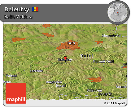 Satellite Panoramic Map of Beleutsy