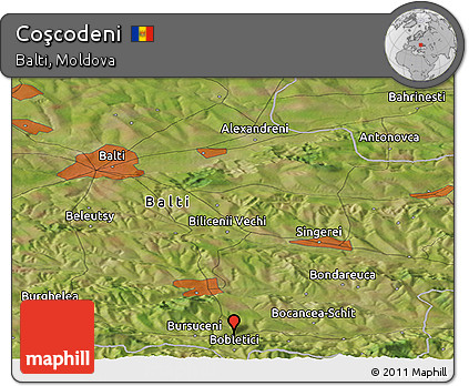 Satellite Panoramic Map of Coşcodeni