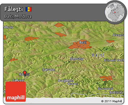Satellite Panoramic Map of Făleşti