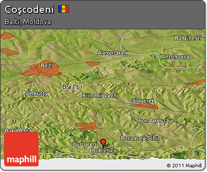 Satellite Panoramic Map of Coşcodeni
