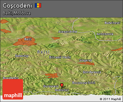 Satellite Panoramic Map of Coşcodeni