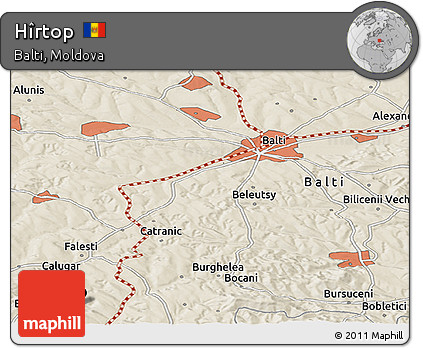 Shaded Relief Panoramic Map of Hîrtop