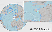 Gray Location Map of the area around 47° 41' 6" N, 2° 28' 30" W, hill shading