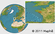 Satellite Location Map of the area around 47° 41' 6" N, 2° 28' 30" W