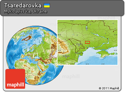 Physical Location Map of Tsaredarovka