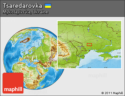 Physical Location Map of Tsaredarovka