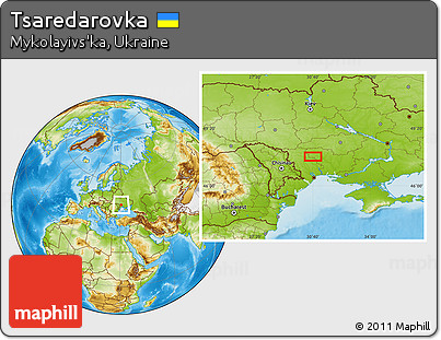Physical Location Map of Tsaredarovka
