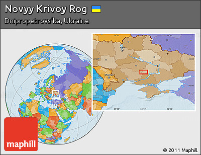 Political Location Map of Novyy Krivoy Rog