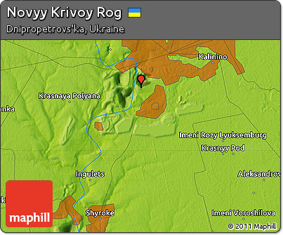 Physical Map of Novyy Krivoy Rog