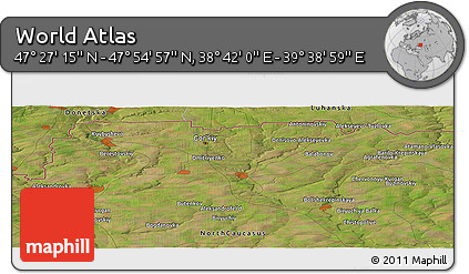 Satellite Panoramic Map of the Area around 47° 41' 6" N, 39° 10' 29" E