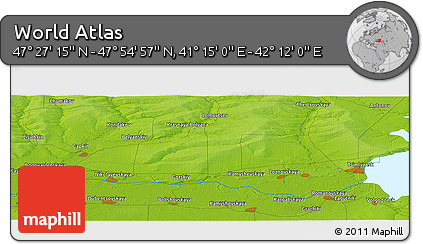Physical Panoramic Map of the Area around 47° 41' 6" N, 41° 43' 30" E