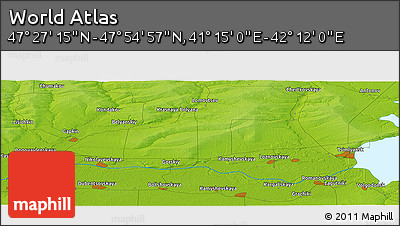 Physical Panoramic Map of the Area around 47° 41' 6" N, 41° 43' 30" E