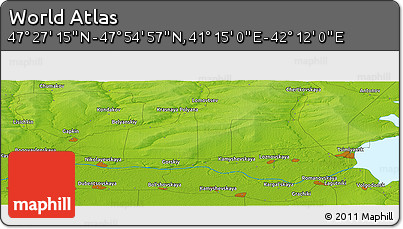 Physical Panoramic Map of the Area around 47° 41' 6" N, 41° 43' 30" E