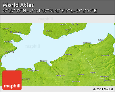 Physical 3D Map of the Area around 47° 41' 6" N, 42° 34' 30" E