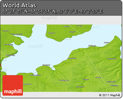 Physical 3D Map of the Area around 47° 41' 6" N, 42° 34' 30" E