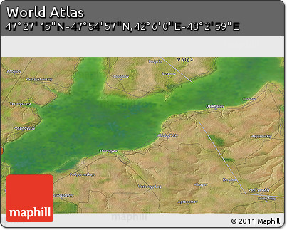 Satellite 3D Map of the Area around 47° 41' 6" N, 42° 34' 30" E