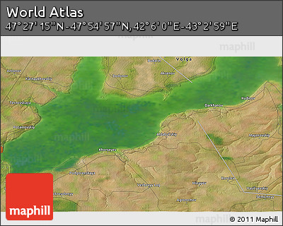 Satellite 3D Map of the Area around 47° 41' 6" N, 42° 34' 30" E