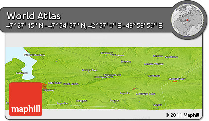 Physical Panoramic Map of the Area around 47° 41' 6" N, 43° 25' 29" E
