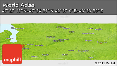 Physical Panoramic Map of the Area around 47° 41' 6" N, 43° 25' 29" E