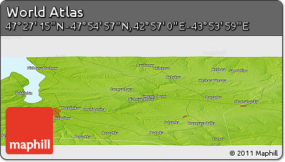 Physical Panoramic Map of the Area around 47° 41' 6" N, 43° 25' 29" E