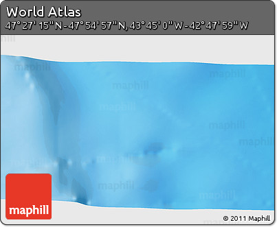 Physical 3D Map of the Area around 47° 41' 6" N, 43° 16' 29" W
