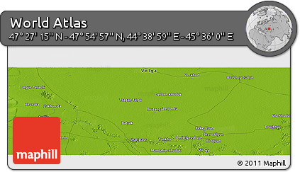 Physical Panoramic Map of the Area around 47° 41' 6" N, 45° 7' 30" E