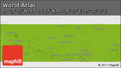 Physical Panoramic Map of the Area around 47° 41' 6" N, 45° 7' 30" E