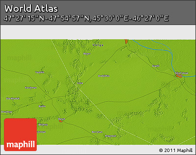 Physical 3D Map of the Area around 47° 41' 6" N, 45° 58' 30" E