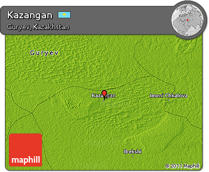 Physical 3D Map of Kazangan