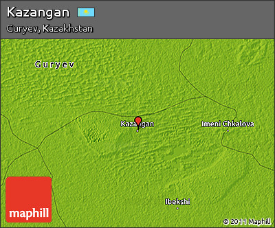 Physical 3D Map of Kazangan
