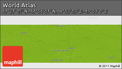 Physical Panoramic Map of the Area around 47° 41' 6" N, 49° 22' 30" E