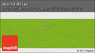 Physical Panoramic Map of the Area around 47° 41' 6" N, 50° 13' 30" E
