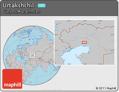 Gray Location Map of Urtakshchil