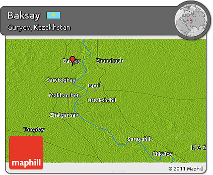Physical Panoramic Map of Baksay