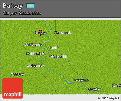 Physical Panoramic Map of Baksay