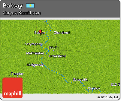 Physical Panoramic Map of Baksay