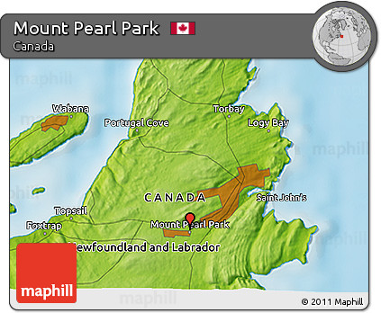 Physical 3D Map of Mount Pearl Park