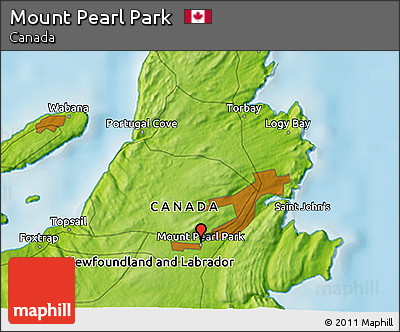 Physical 3D Map of Mount Pearl Park