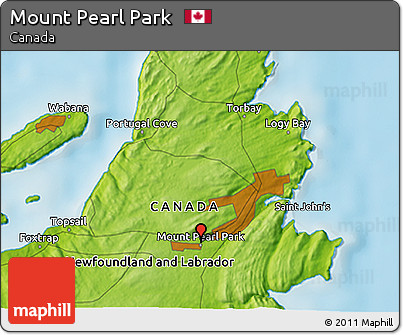 Physical 3D Map of Mount Pearl Park