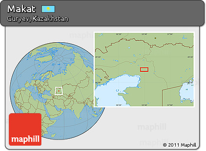 Savanna Style Location Map of Makat